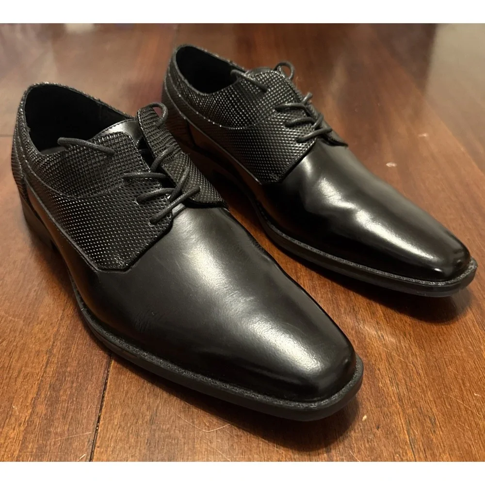 Stacy Adams Kirkley Oxford 20199-001 Black Leather Dress‎ Shoes Men's 8M